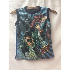 Justice League Jersey style Size 6 kids tank Batman/Flash/Superman/Green Lantern